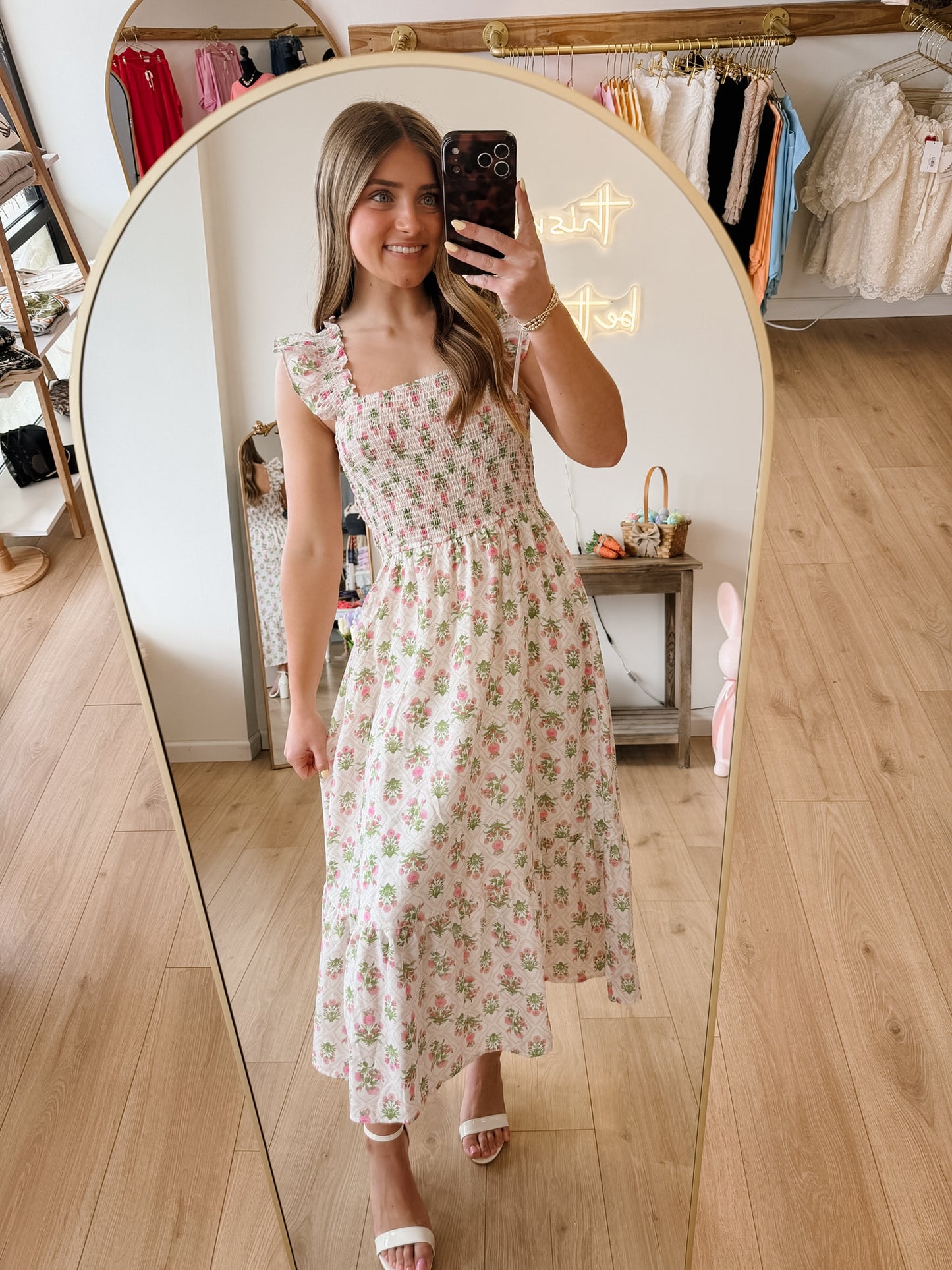 Mia Pink Midi Dress