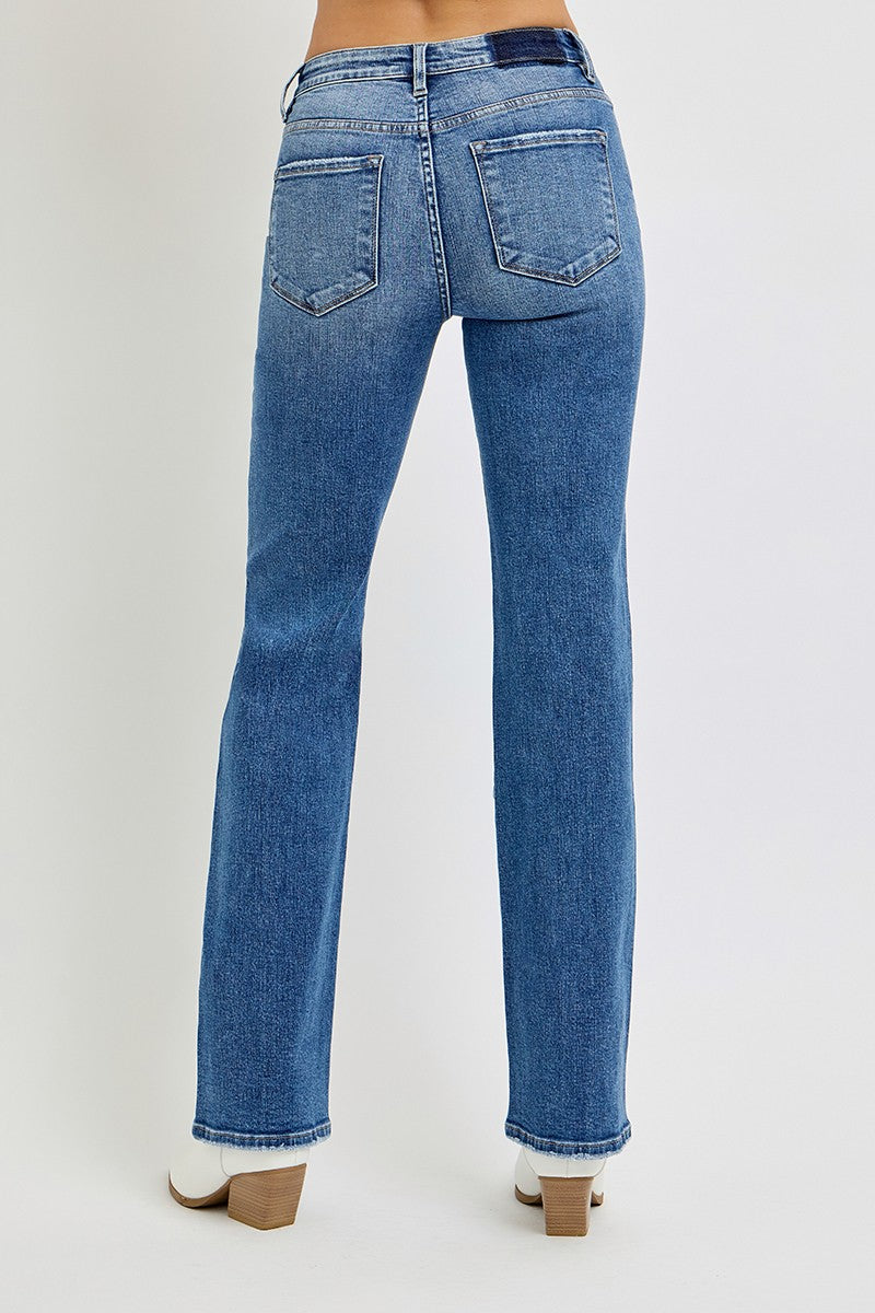 RISEN Tummy Control High Rise Straight Jeans