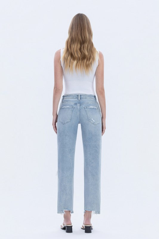 90's Super High Rise Distressed Dad Jeans