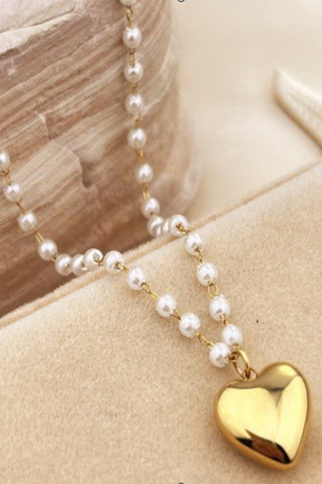 18k Stainless Steel Tarnish Free Heart Necklace