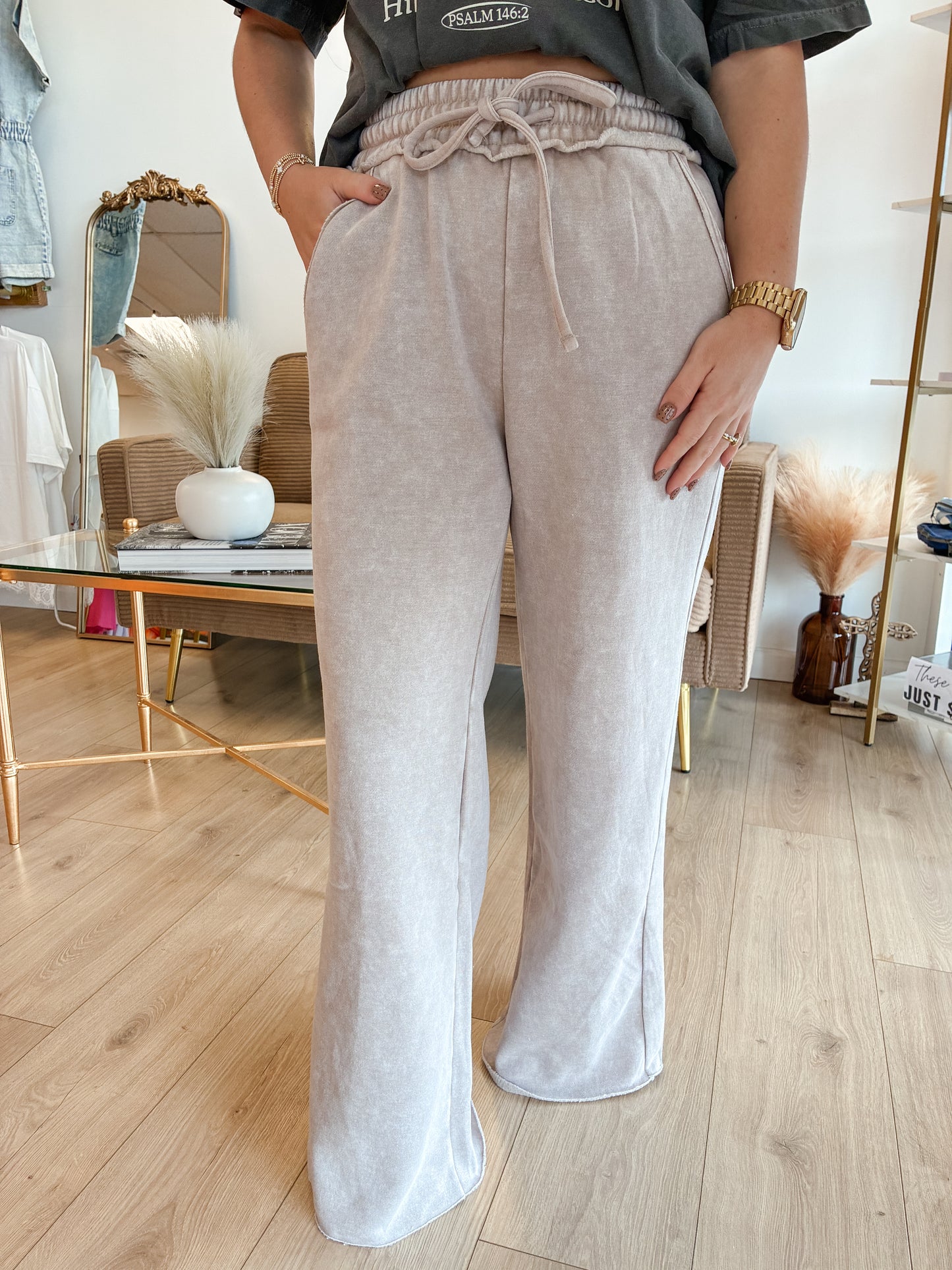 Staple Fleece Palazzo Sweatpants (2 Colors)