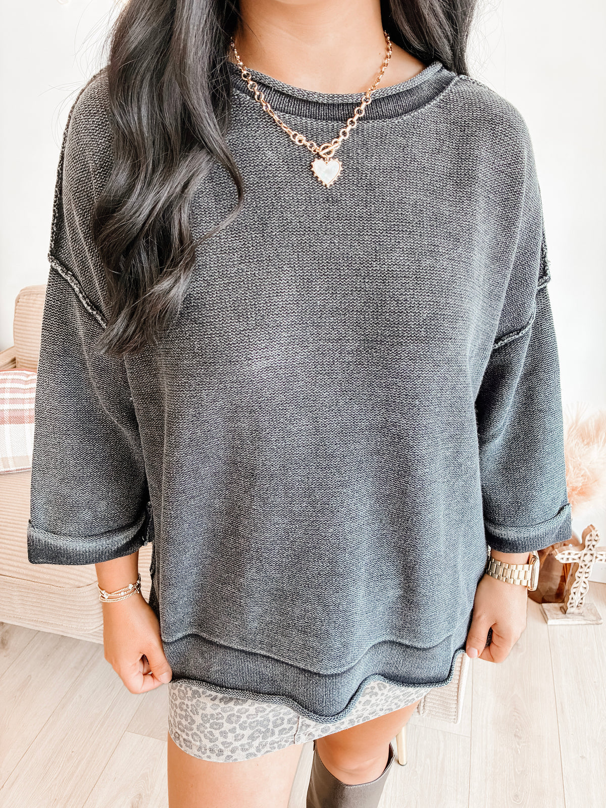 Midnight Prowl Boxy Knit Top