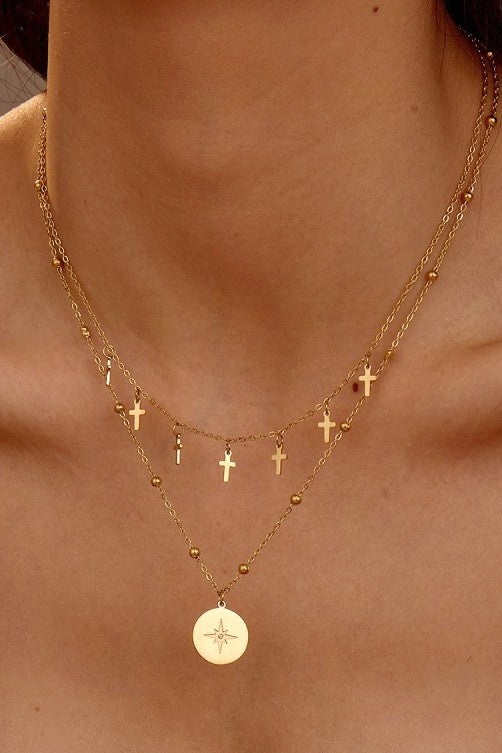 18k Stainless Steel Tarnish Free Cross Necklace