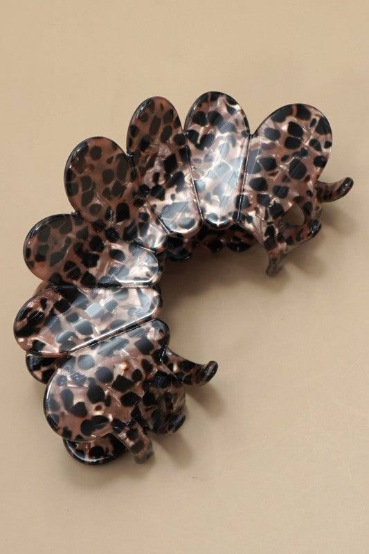 Jumbo Animal Leopard Print Hair Claw Clips