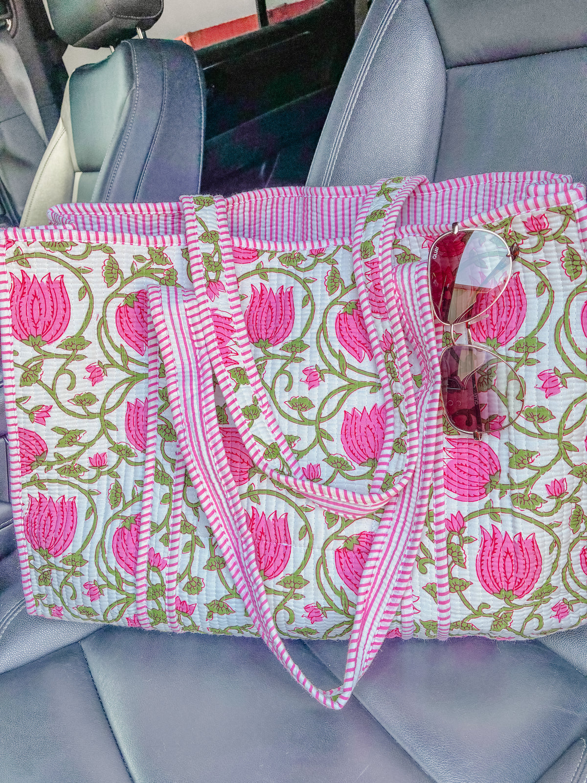 Pretty in Pink Quilted Tote Bag