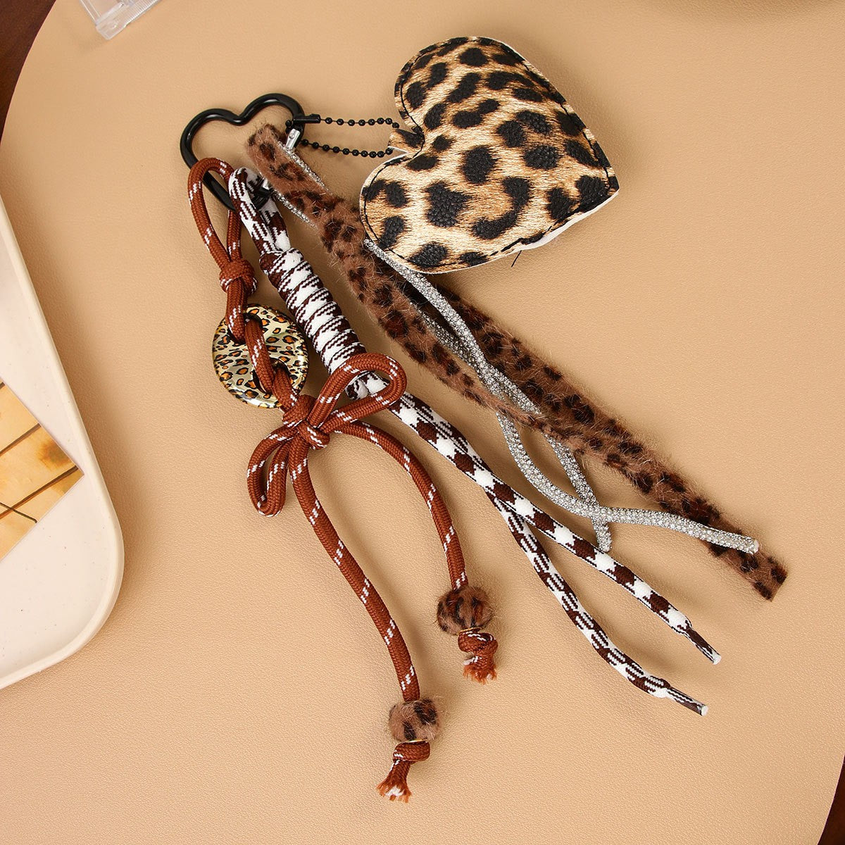 Bag Charm Key Chain - Animal Heart Rope