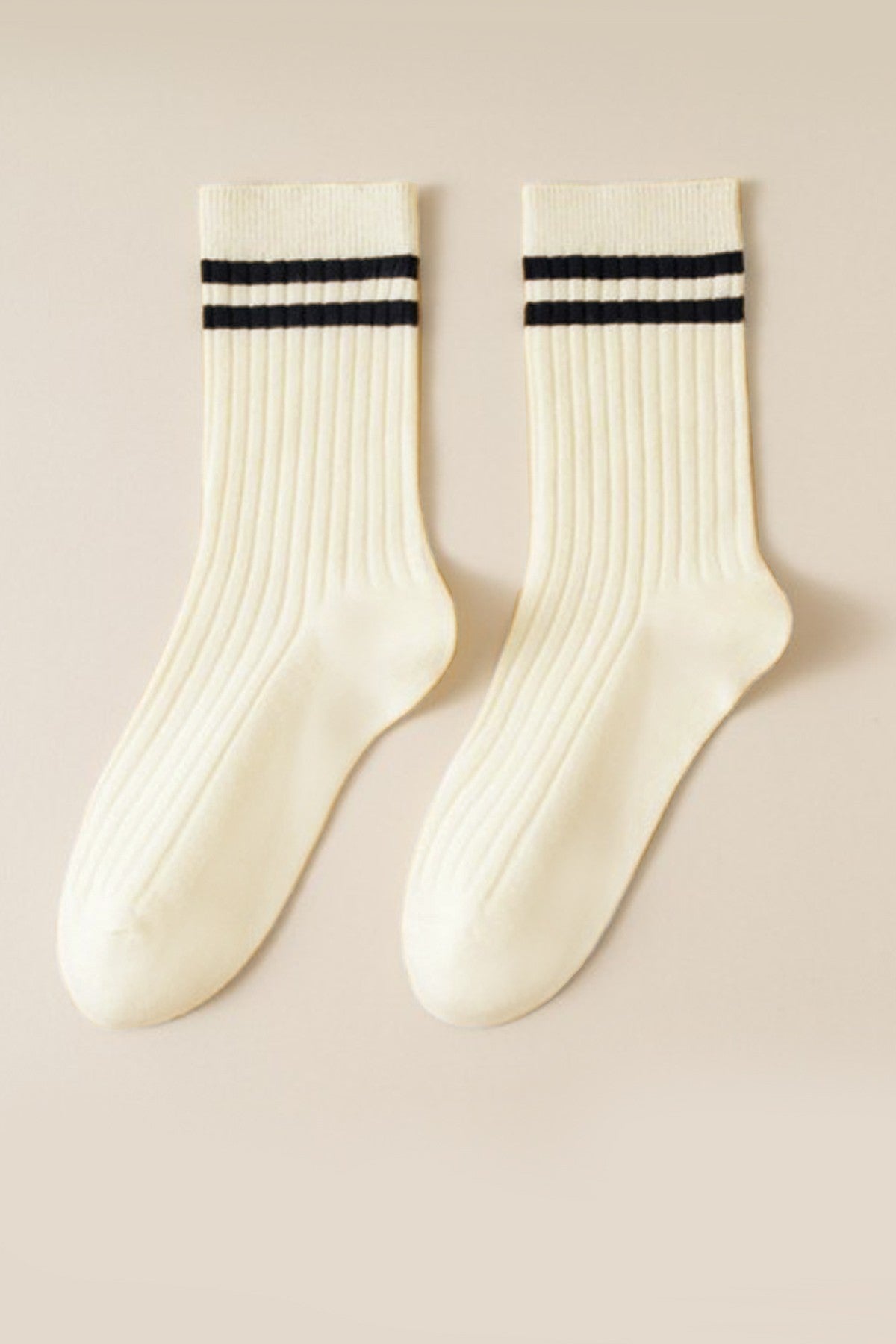 Woman Stripe Half Crew Throwback Cotton Socks