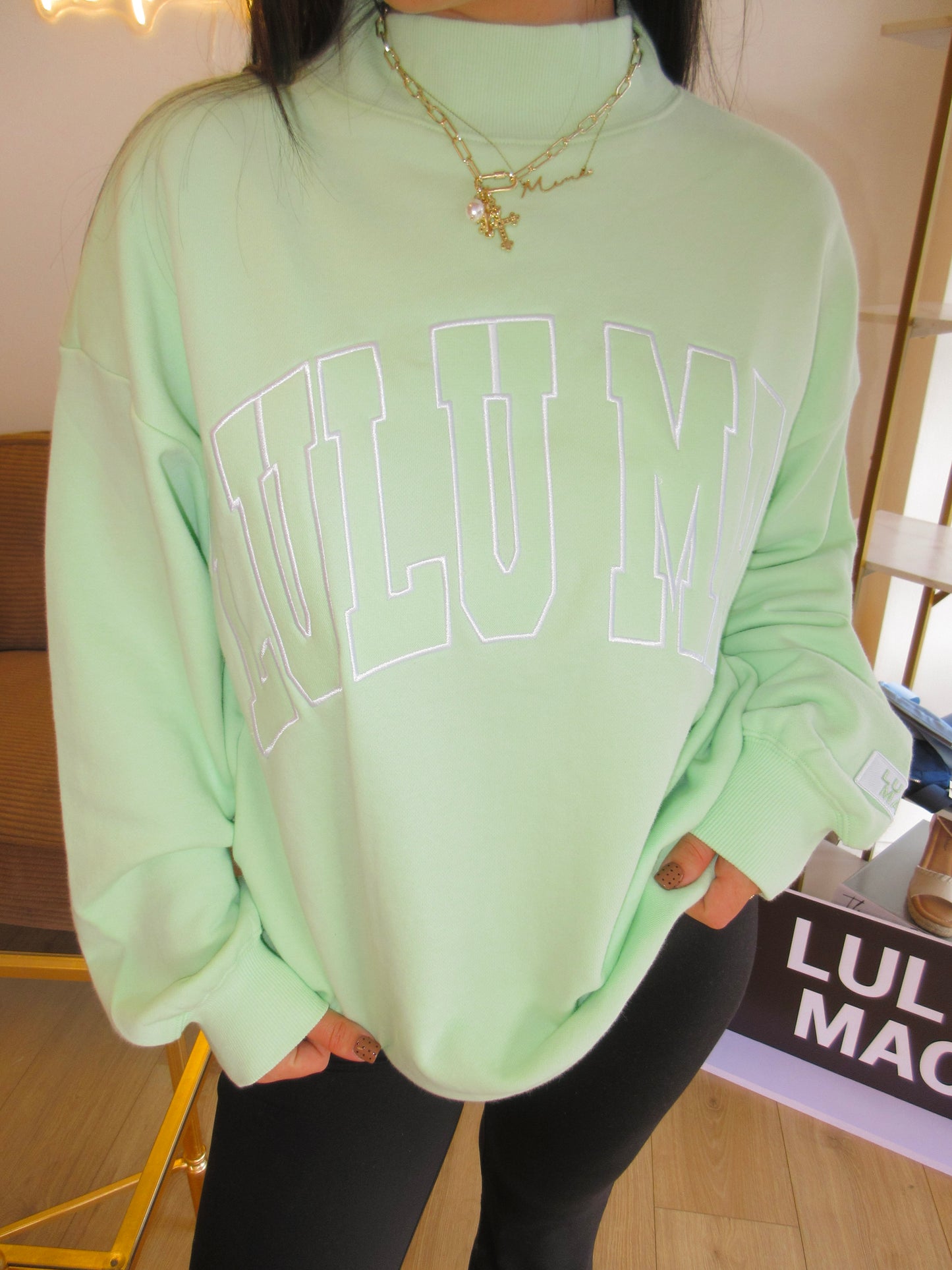 Mint Terry Cloth LULUMAC Mockneck