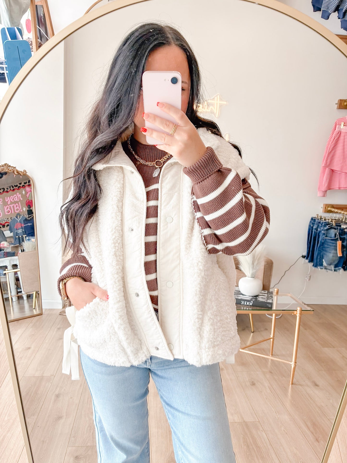 Autumn Bliss Sherpa Vest - Ivory
