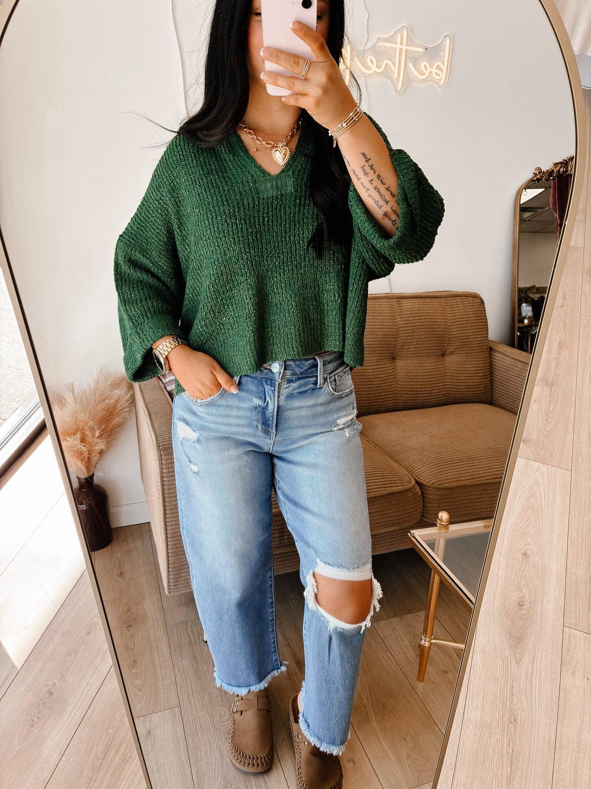 Serenity Sweater - Dk Green