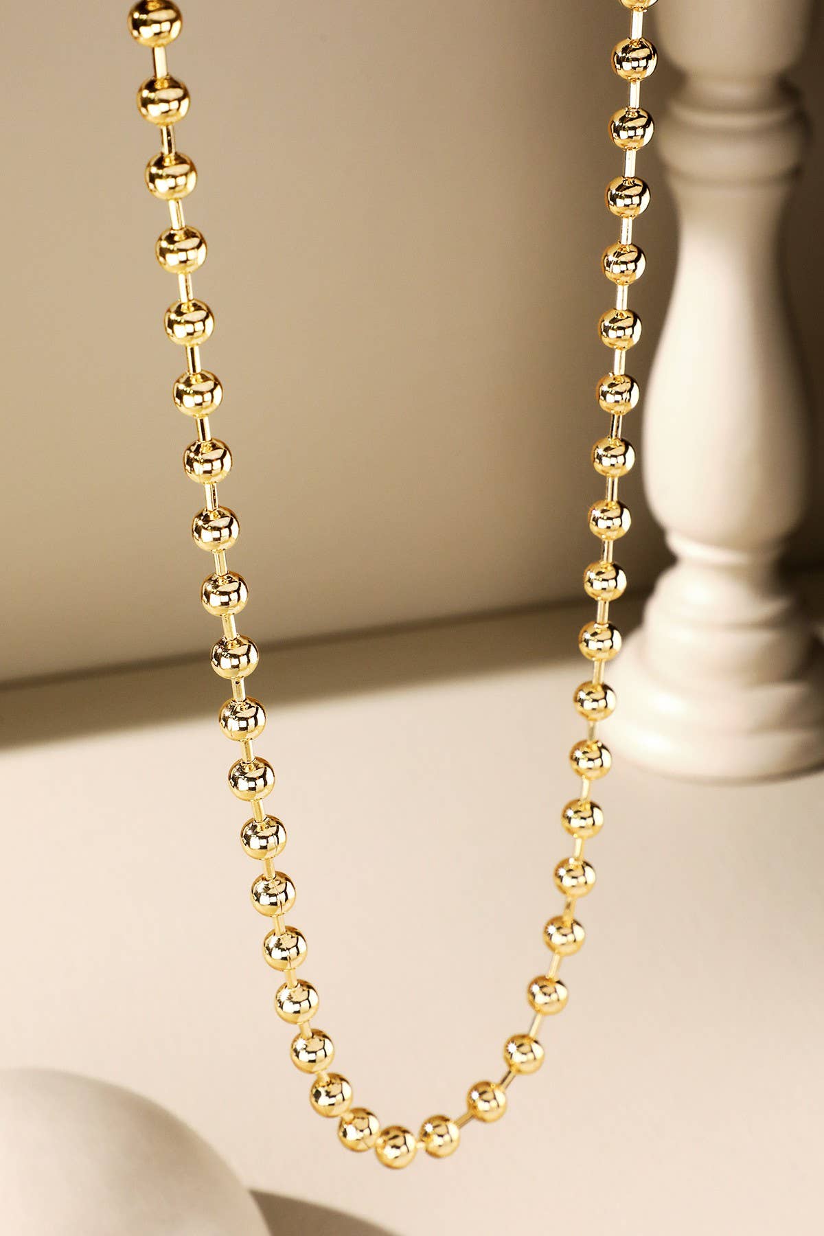 Gold Bead Chain Necklace