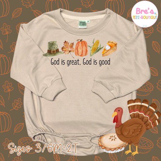 God is Great Thanksgiving Sweatshirt Baggy Baby Bubble  ☆ ☆PRE-ORDER ☆ ☆