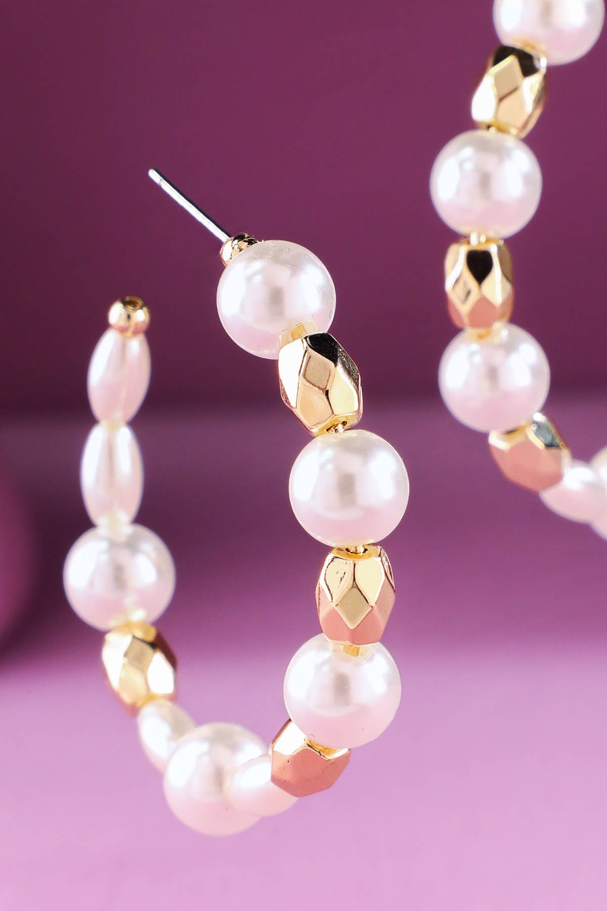 Bold Pearl Hoop Earrings