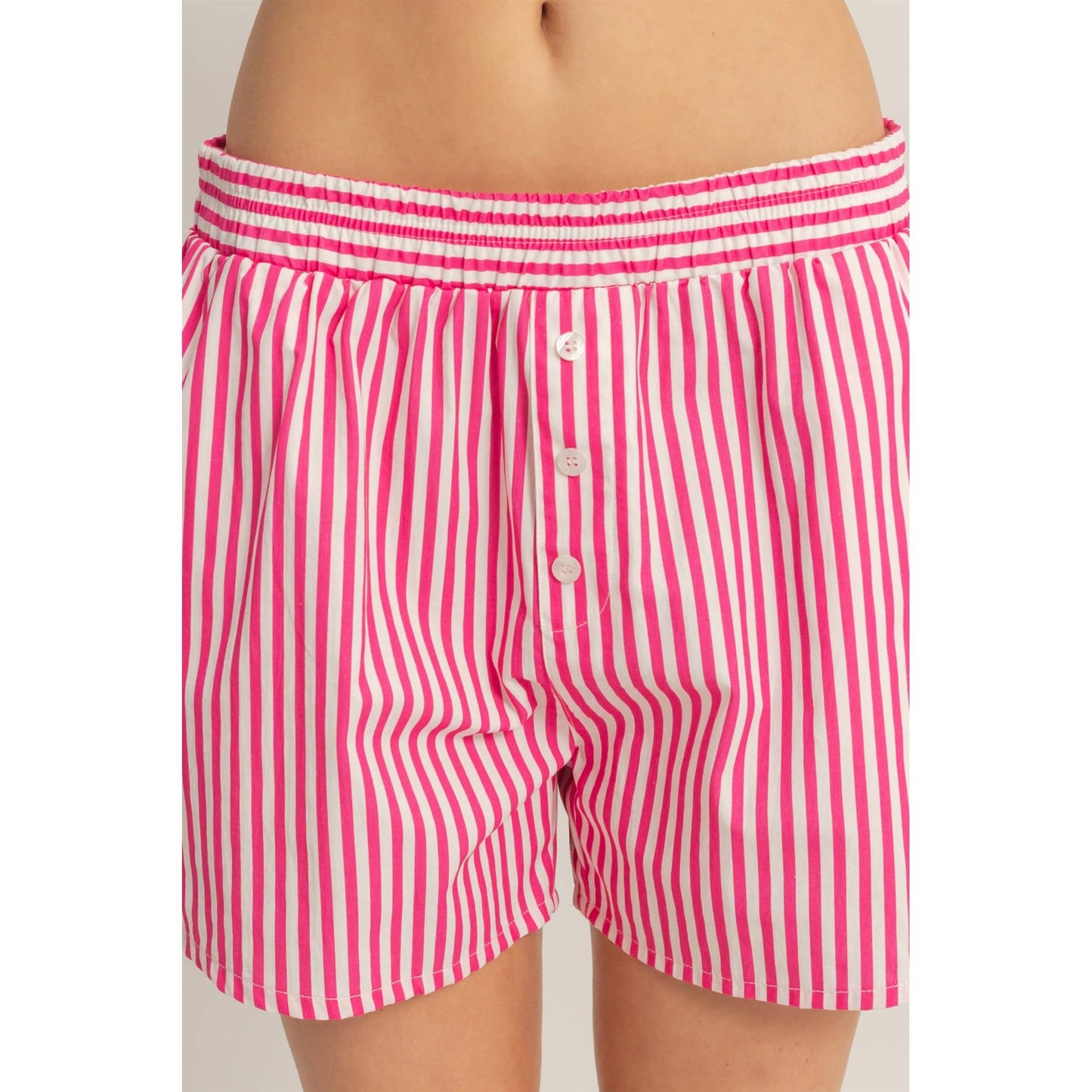 Striped Elastic Waist Boxer Shorts