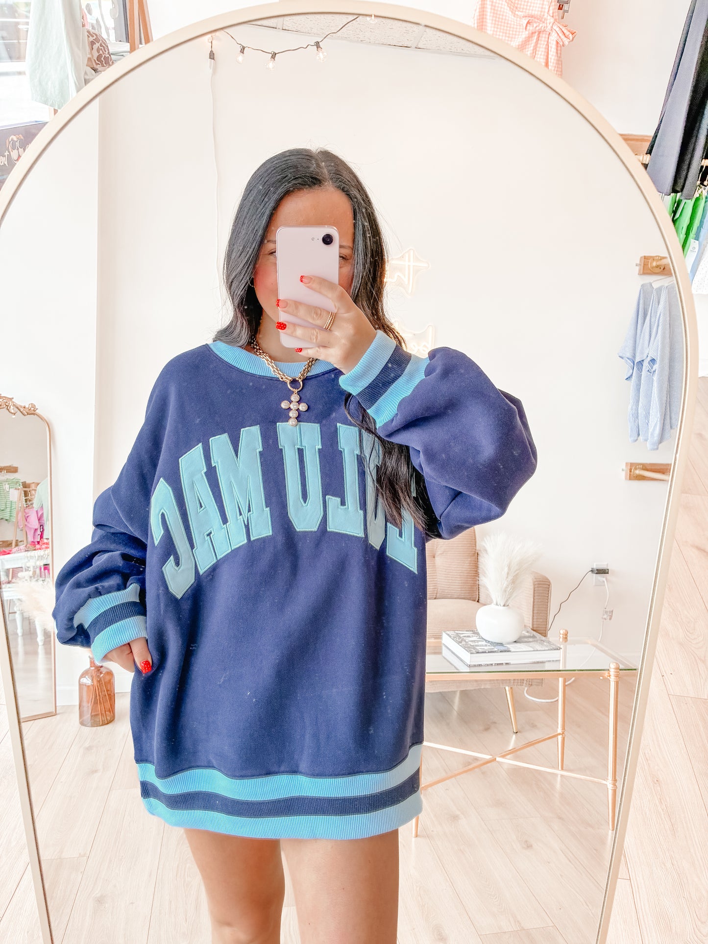 Navy Social Society LULU MAC Sweatshirt