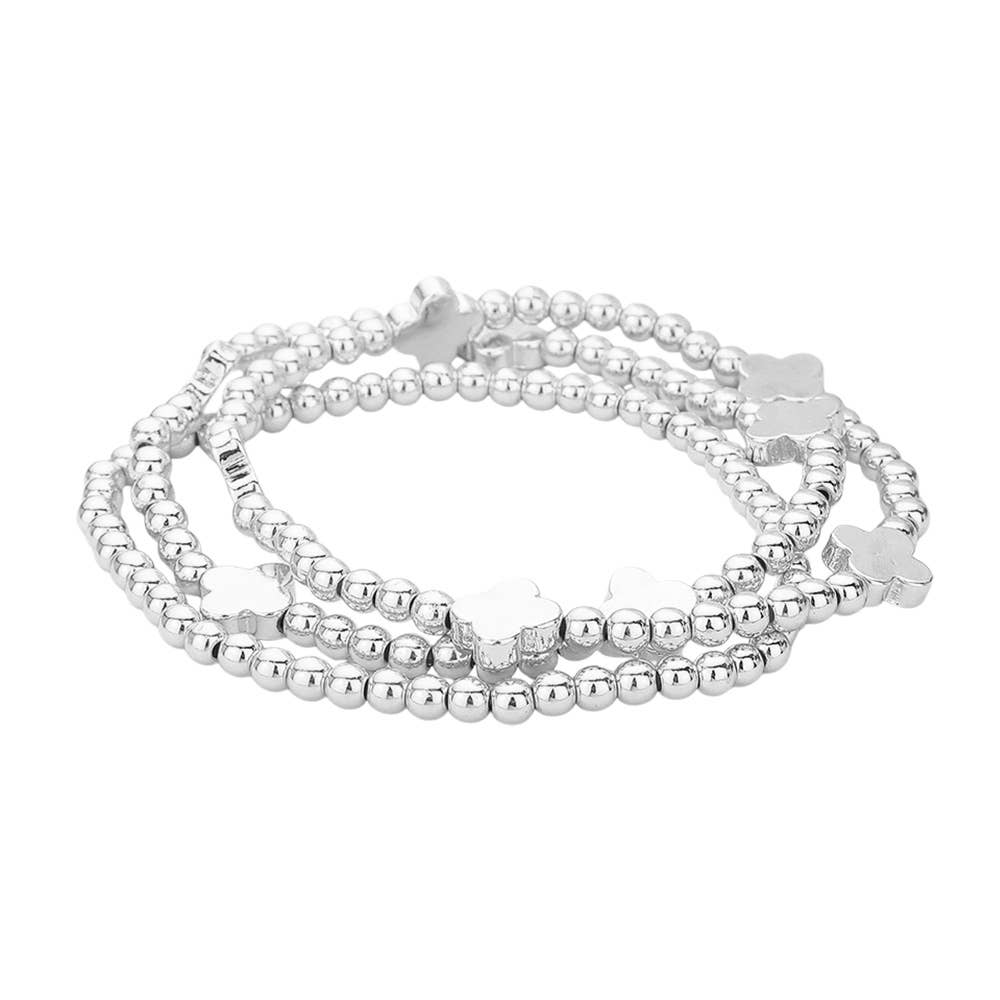 Clover Beaded Bracelet Stack