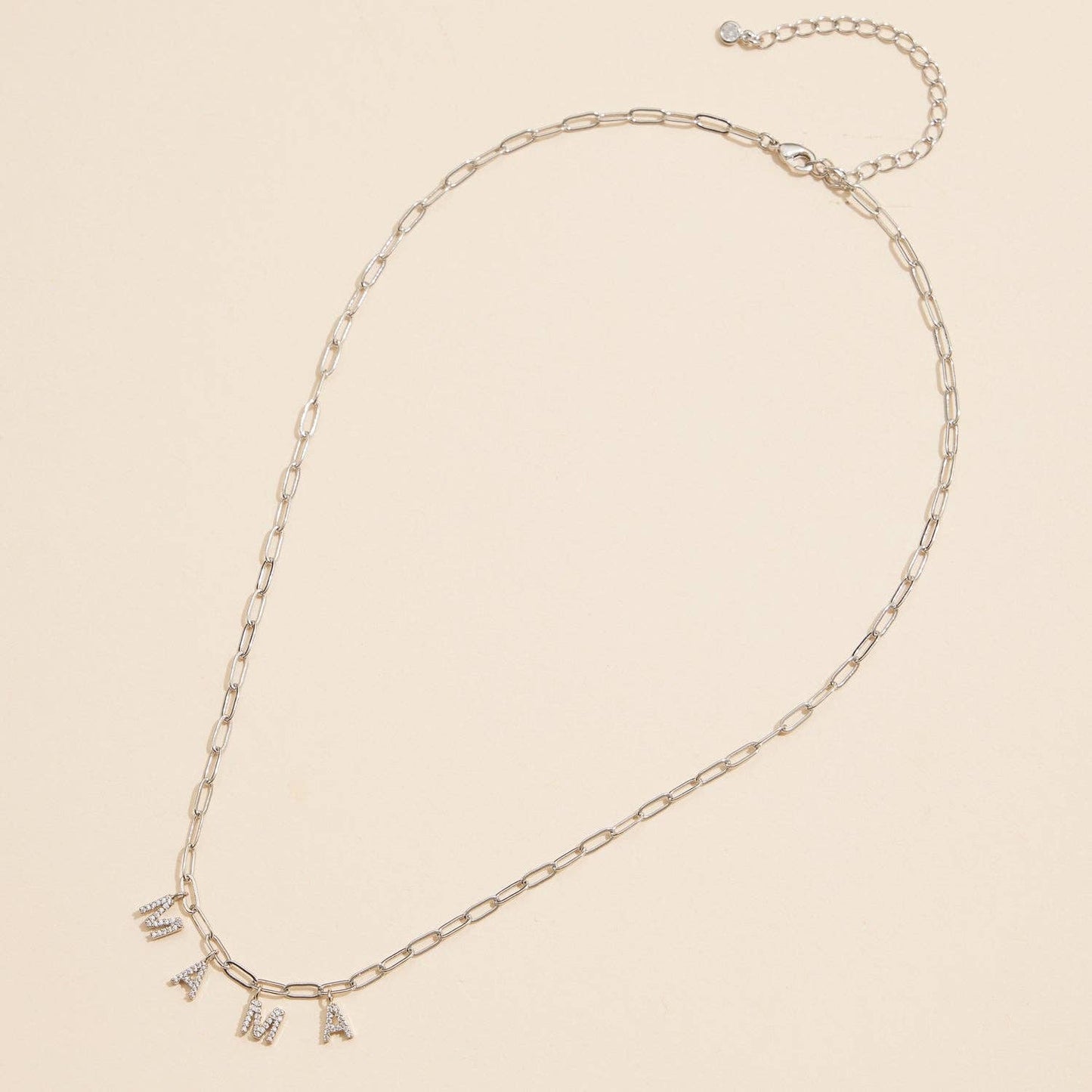 Sparkling "MAMA" Silver Necklace