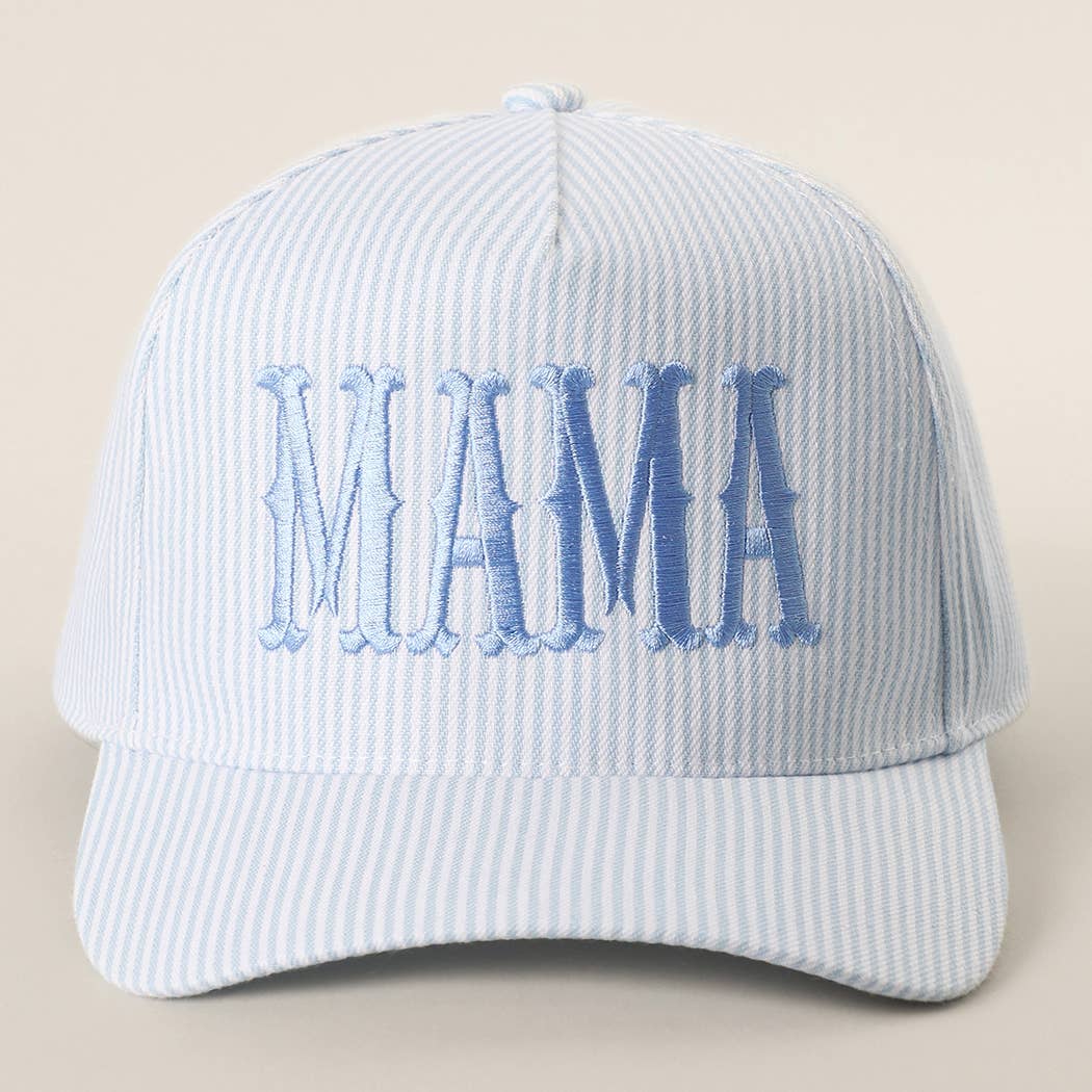 MAMA Striped Trucker Hat : BLUE/BLUE