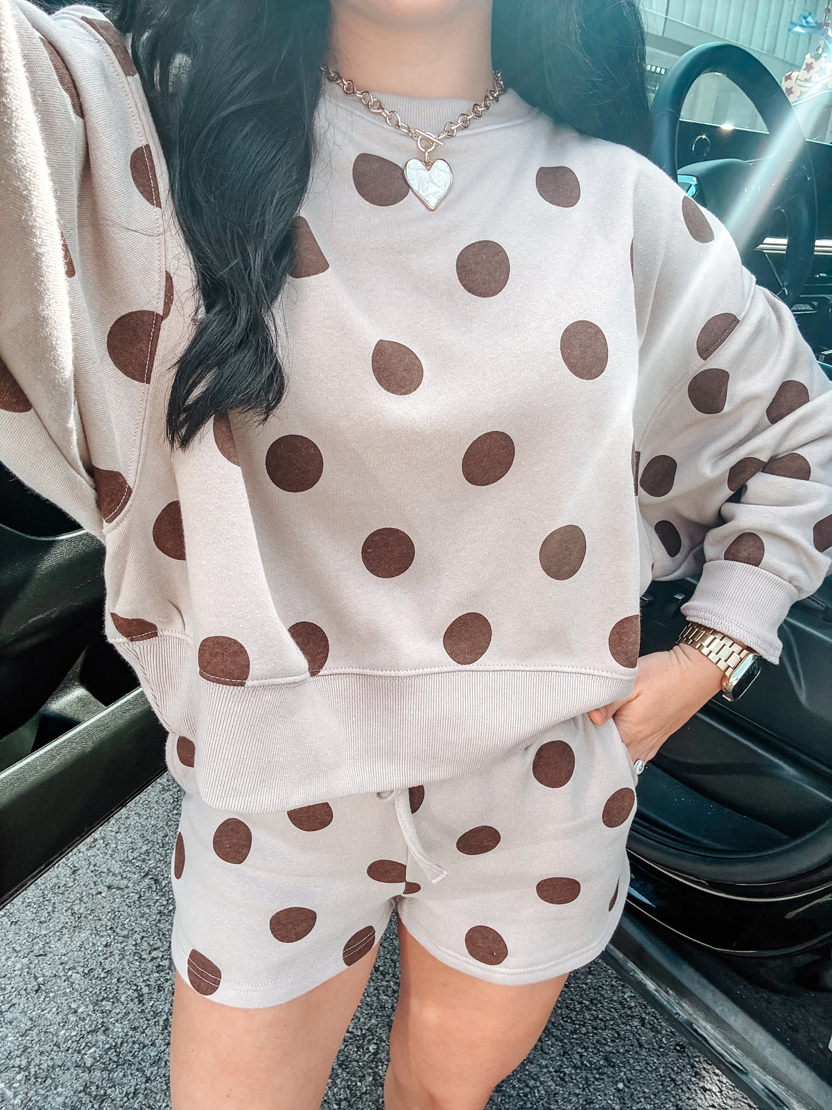 Don't be Lame Polka Dot Set - Brown
