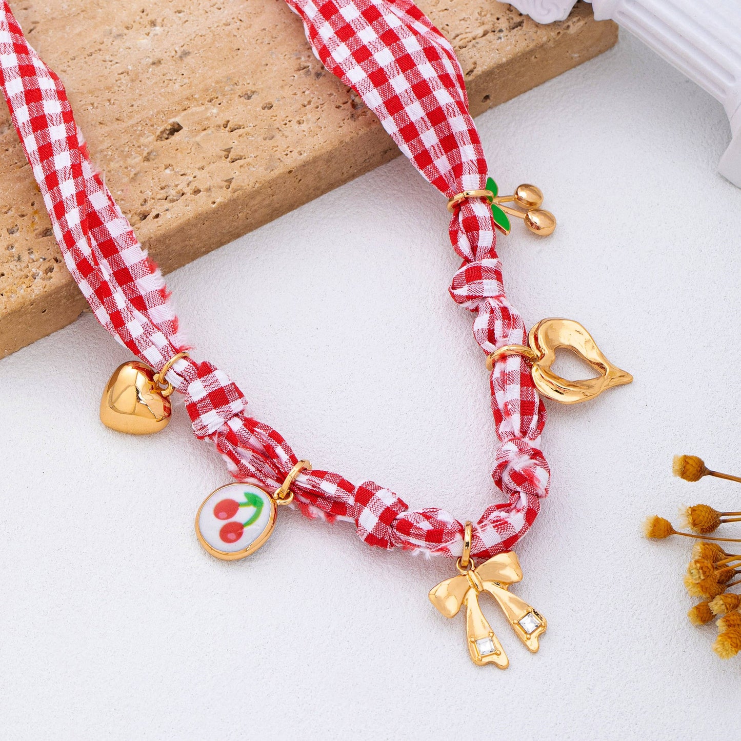 Patriotic Picnics Scarf Charm Necklace