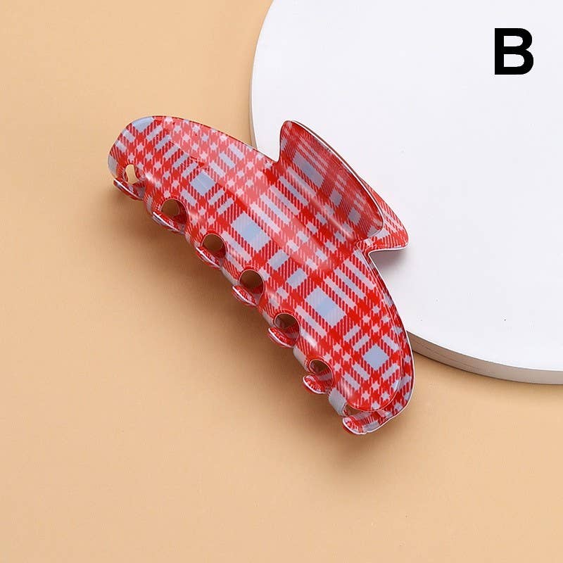 Plaid Hair Claw Clip
