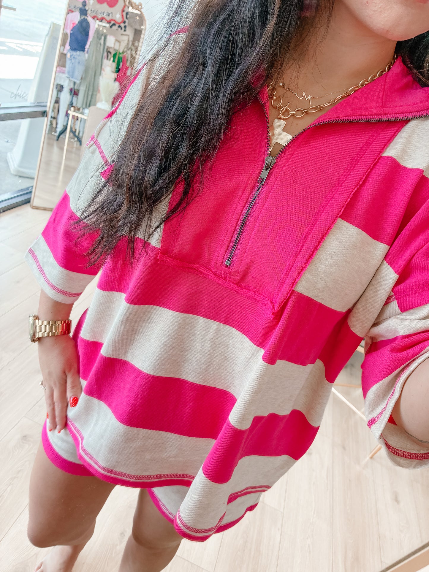 Go To French Terry Set - Hot Pink
