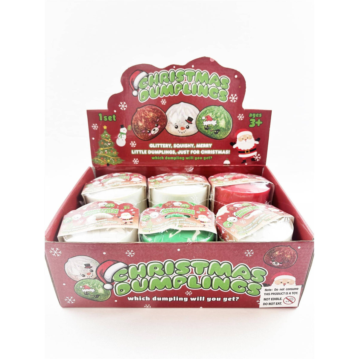 Christmas Dumpling Glitter Gel Squishy Toy