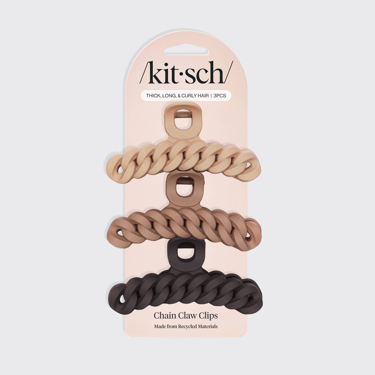 Eco-friendly Chain Claw Clip 3pc Set - Neutral