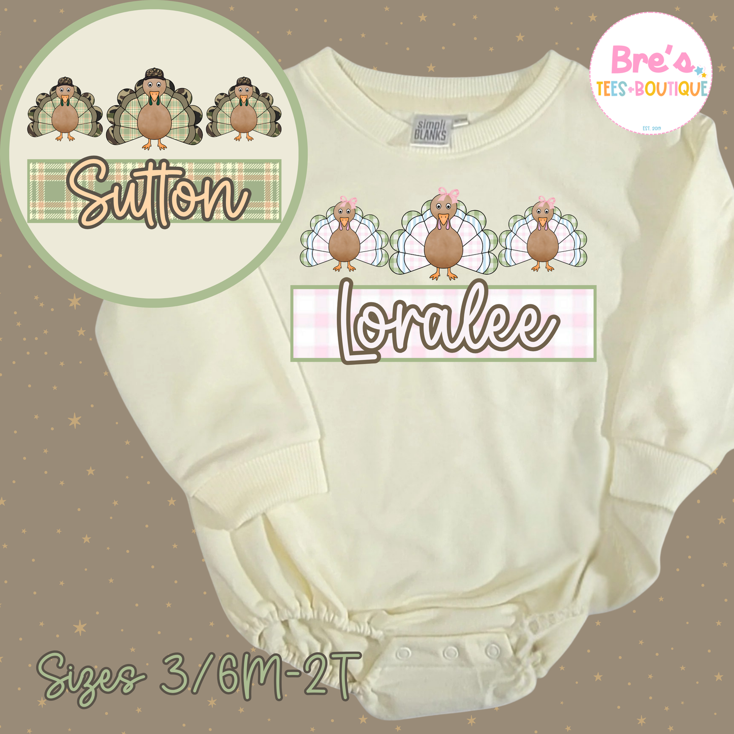 Custom Thanksgiving Sweatshirt Baggy Baby Bubble  ☆ ☆PRE-ORDER ☆ ☆