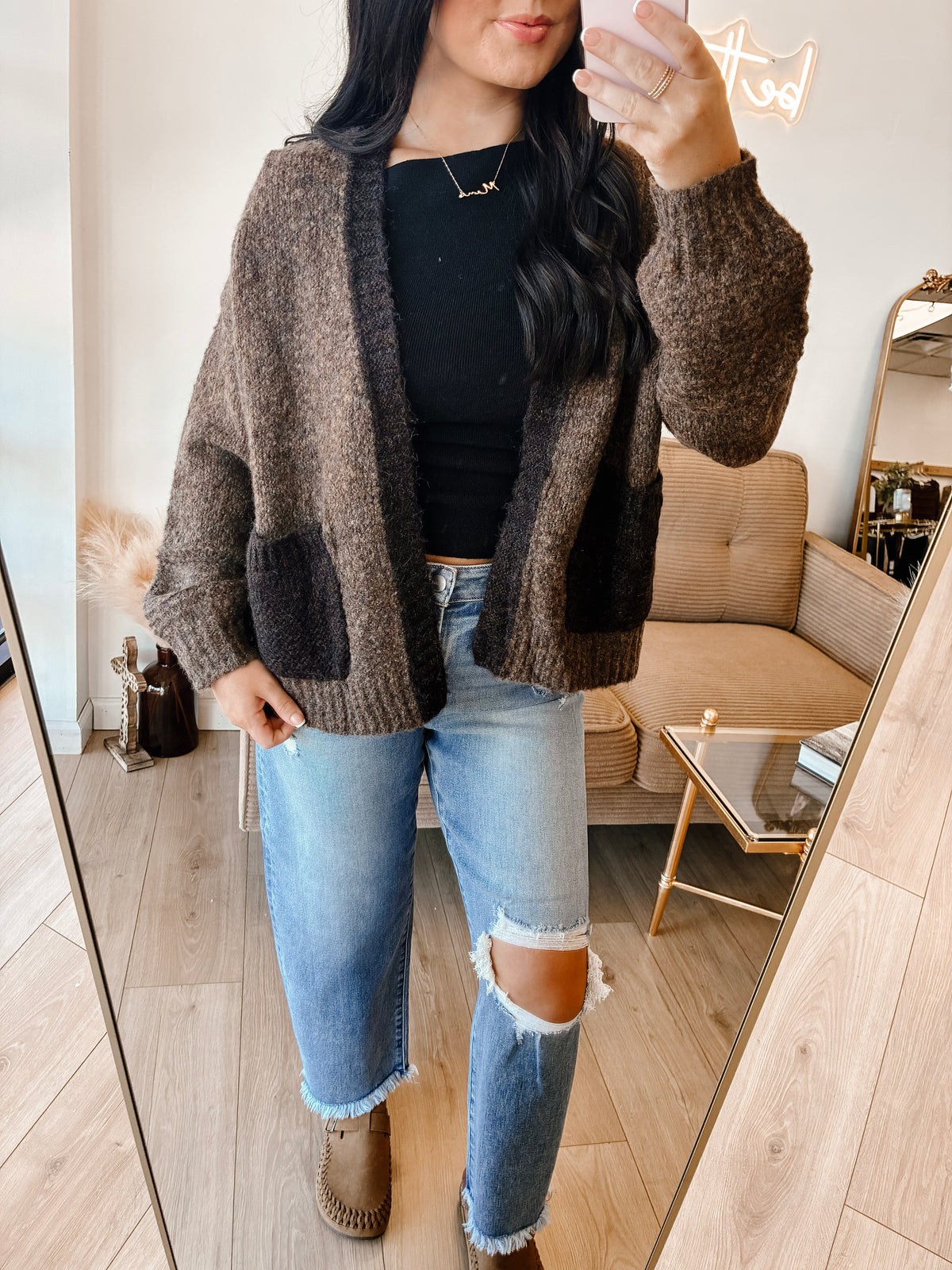 Moody Mallory Contrast Cardigan