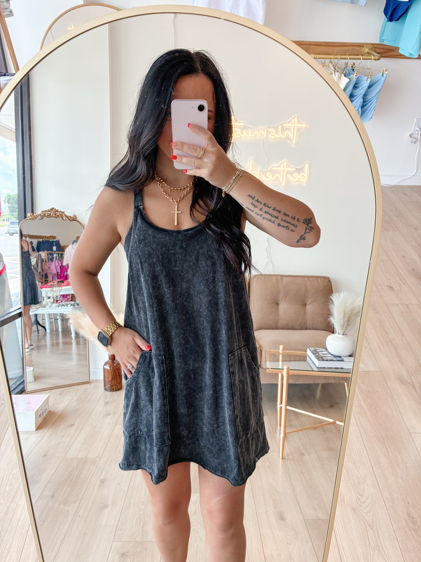 Black Easy Breezy Romper Dress