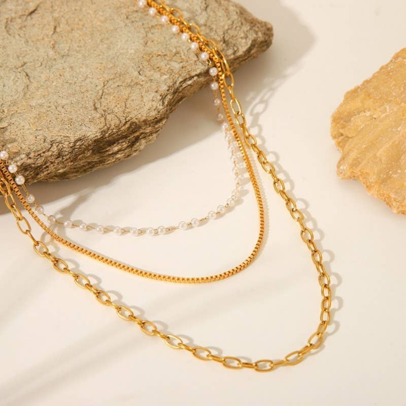 18K Tarnish free layer necklace