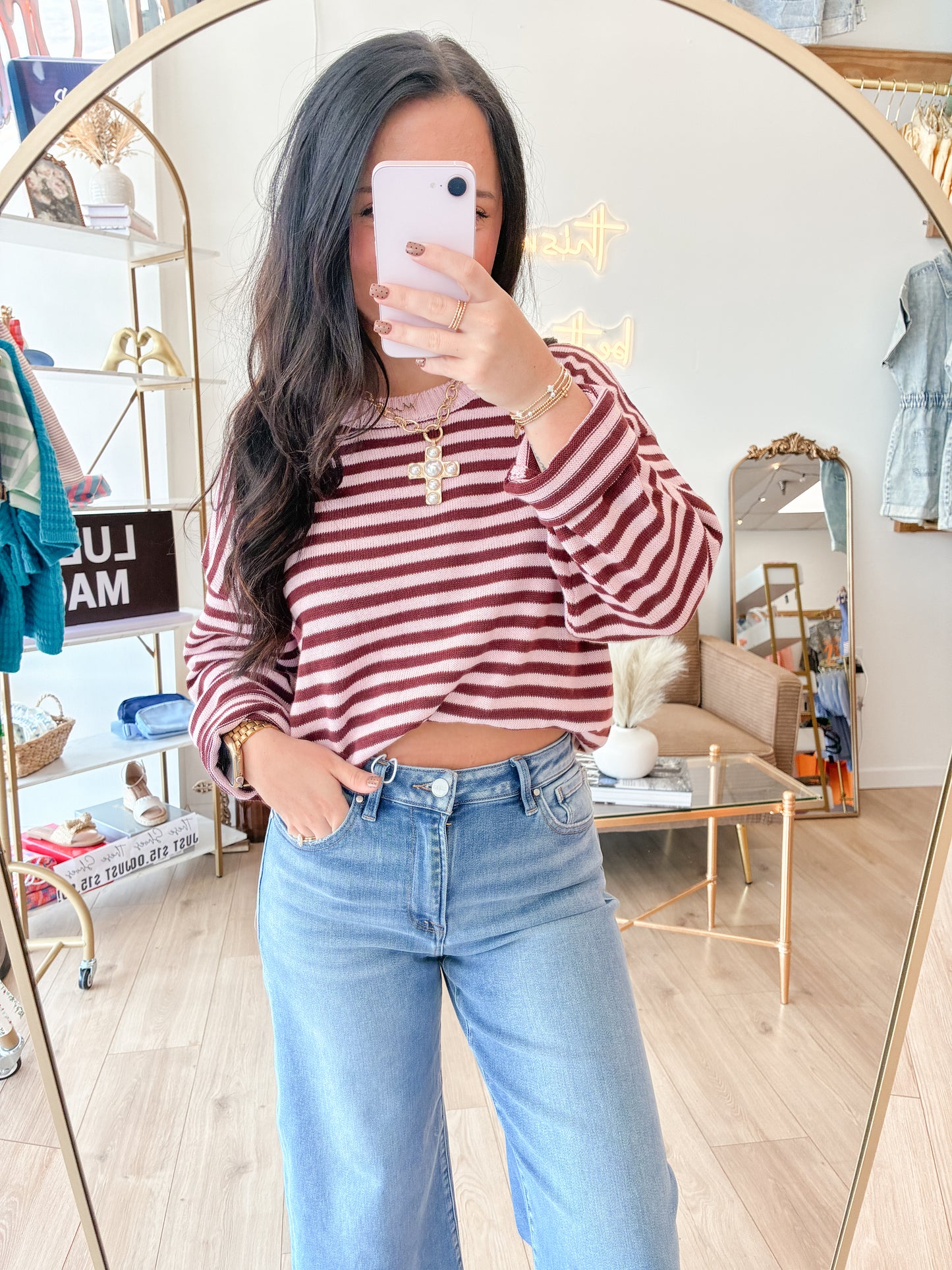 Out the Door Sweater - Pink