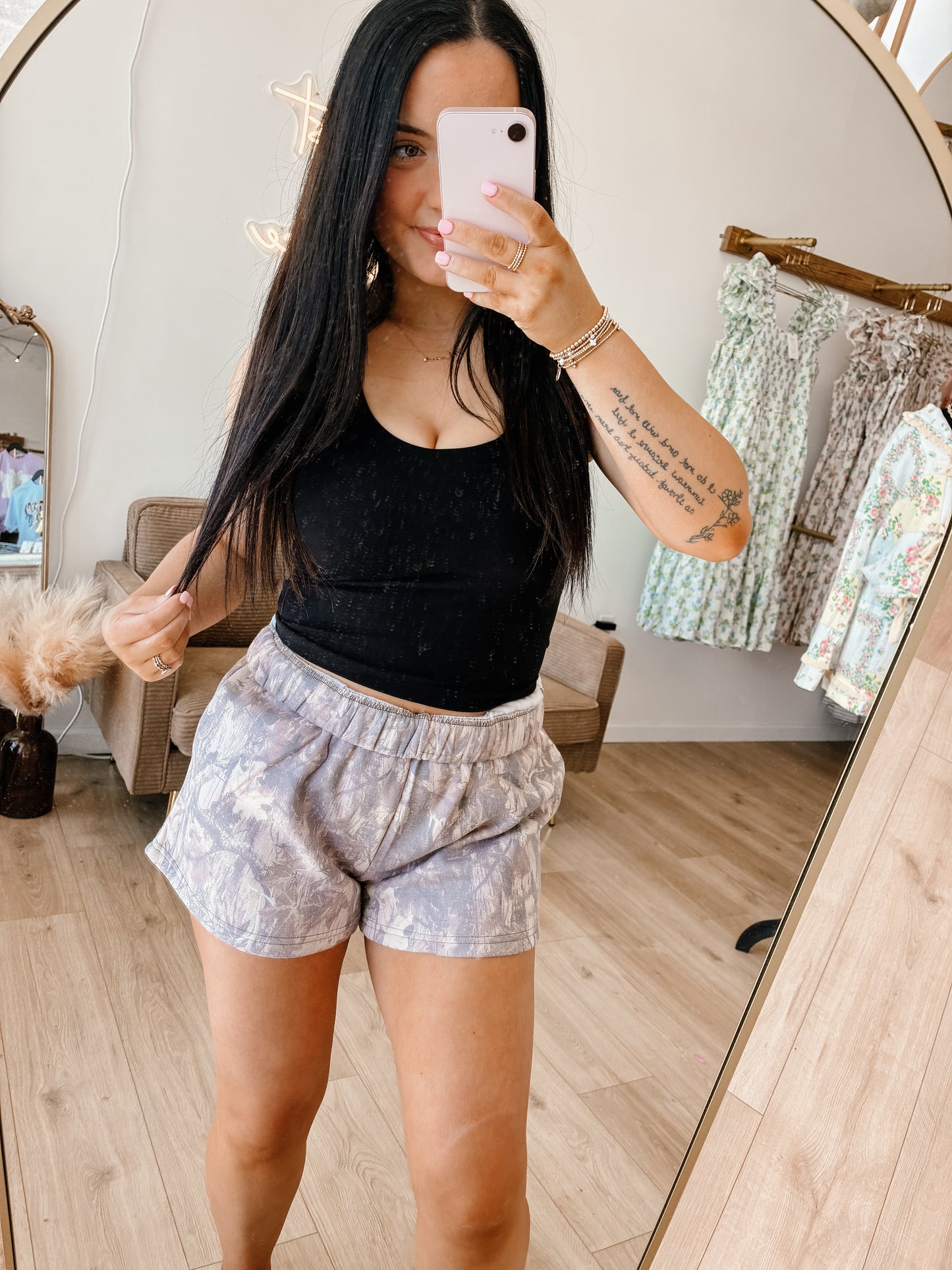 Fleece Shorts in Dark Camo
