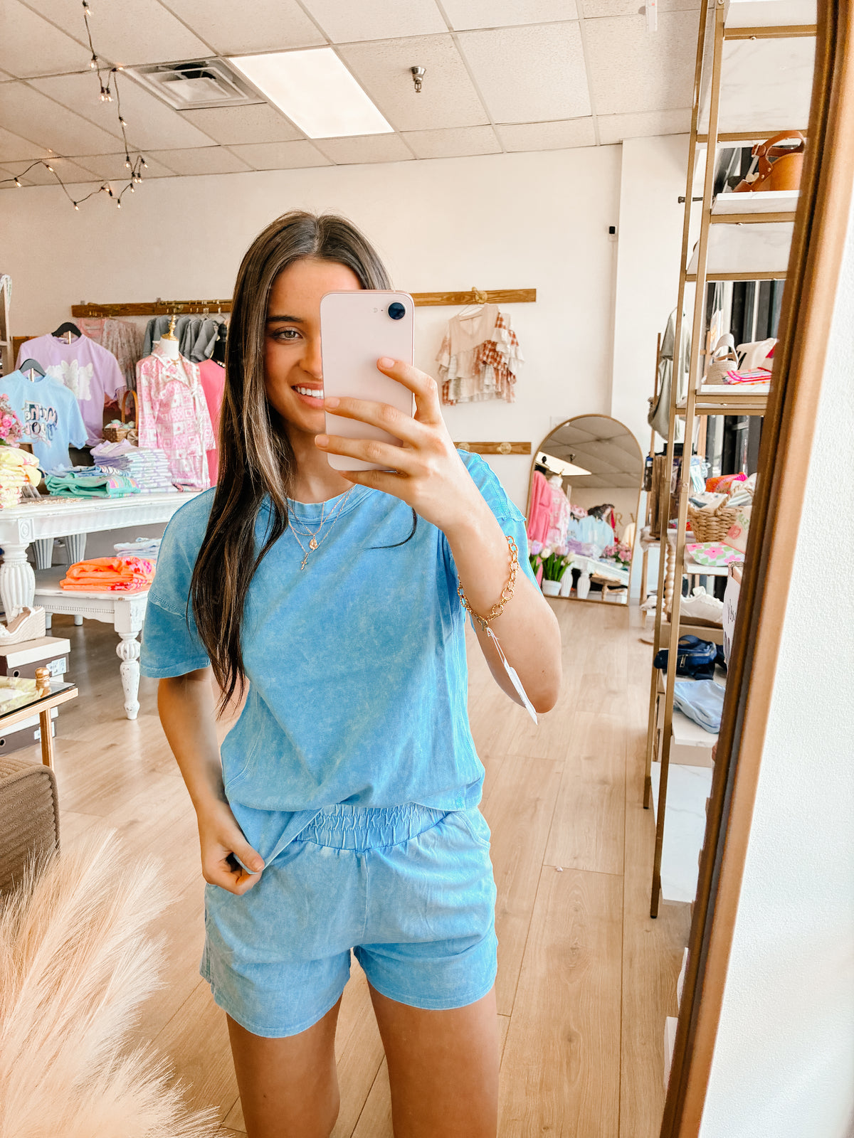 Halo Washed Short Sleeve Tee & Shorts Set (3 colors)