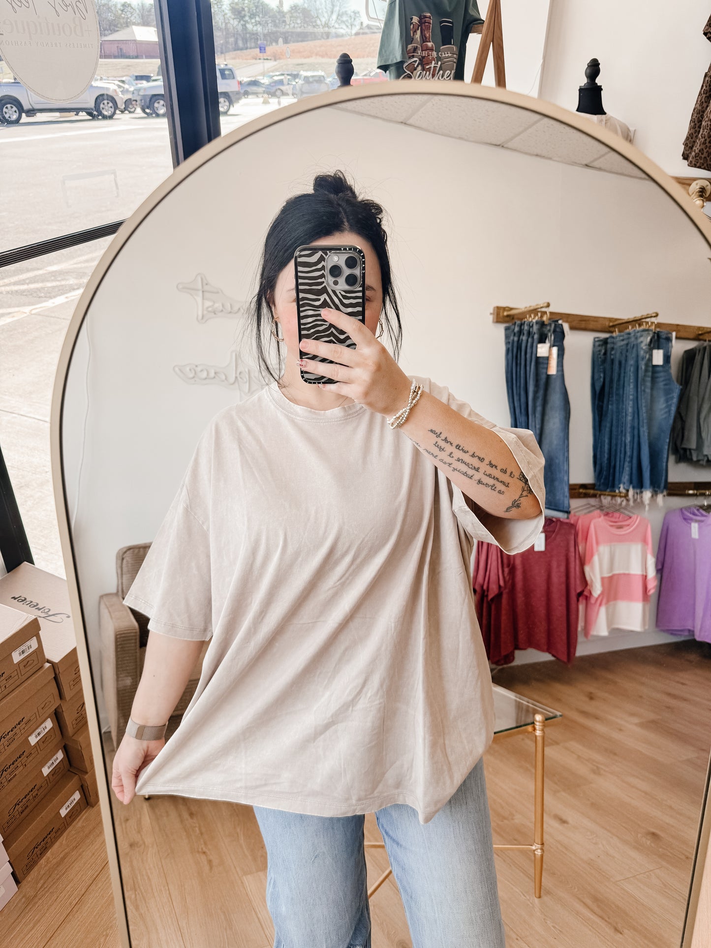 Acid Wash Boyfriend Box Tee