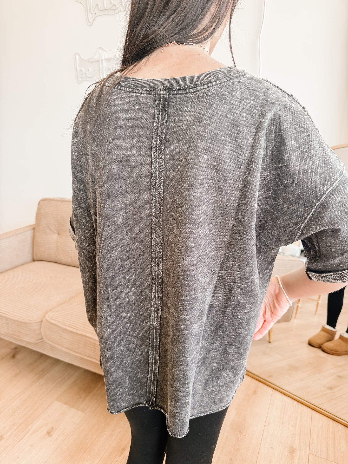 French Terry Acid Washed T Shirt