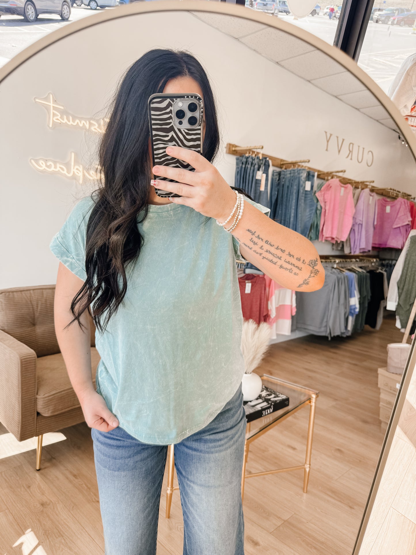 Crinkle Washed Short Sleeve Tee