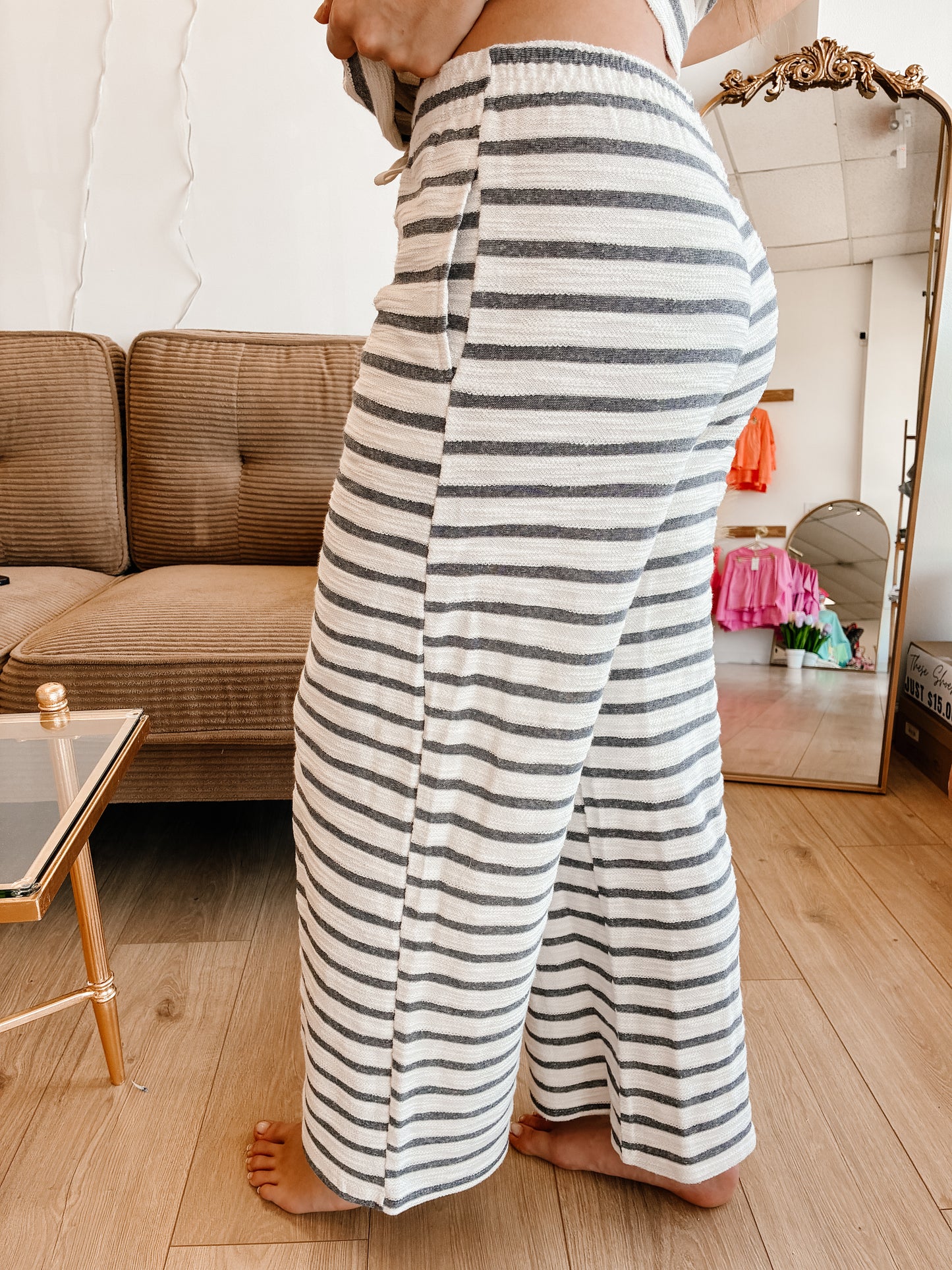 Navy Striped Loungewear Set