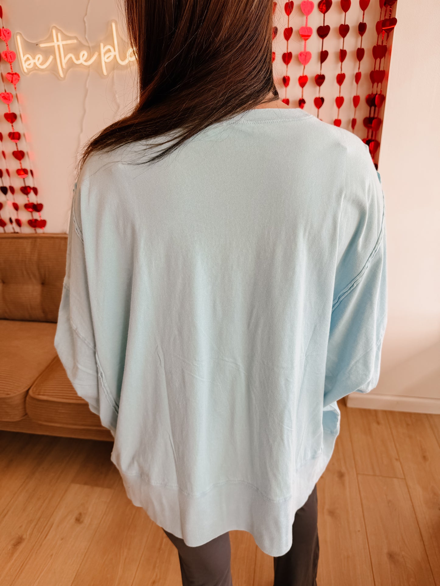 Oversized Seam Detail Long Sleeve Top