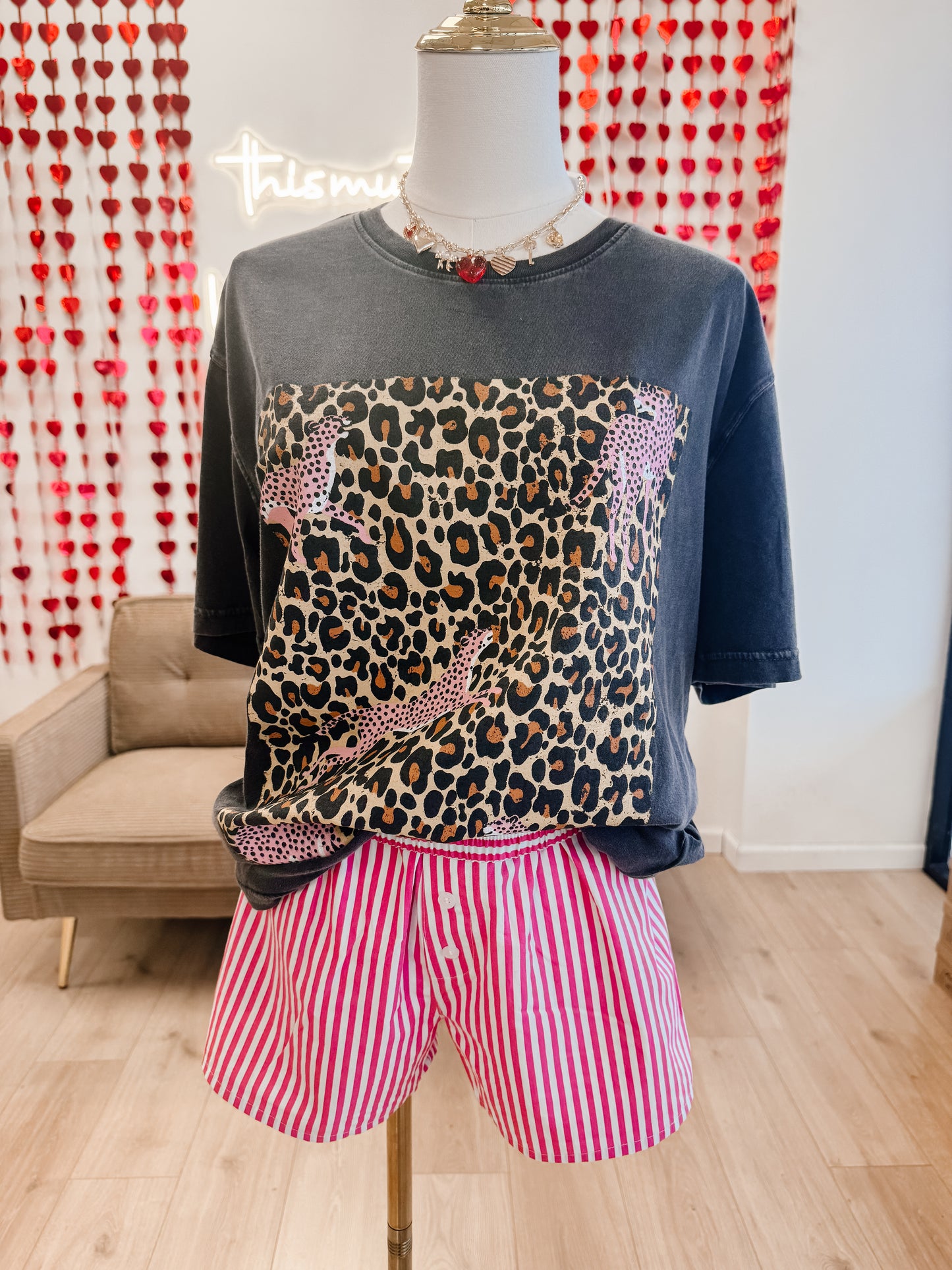 Pink Cheetahs Graphic Top