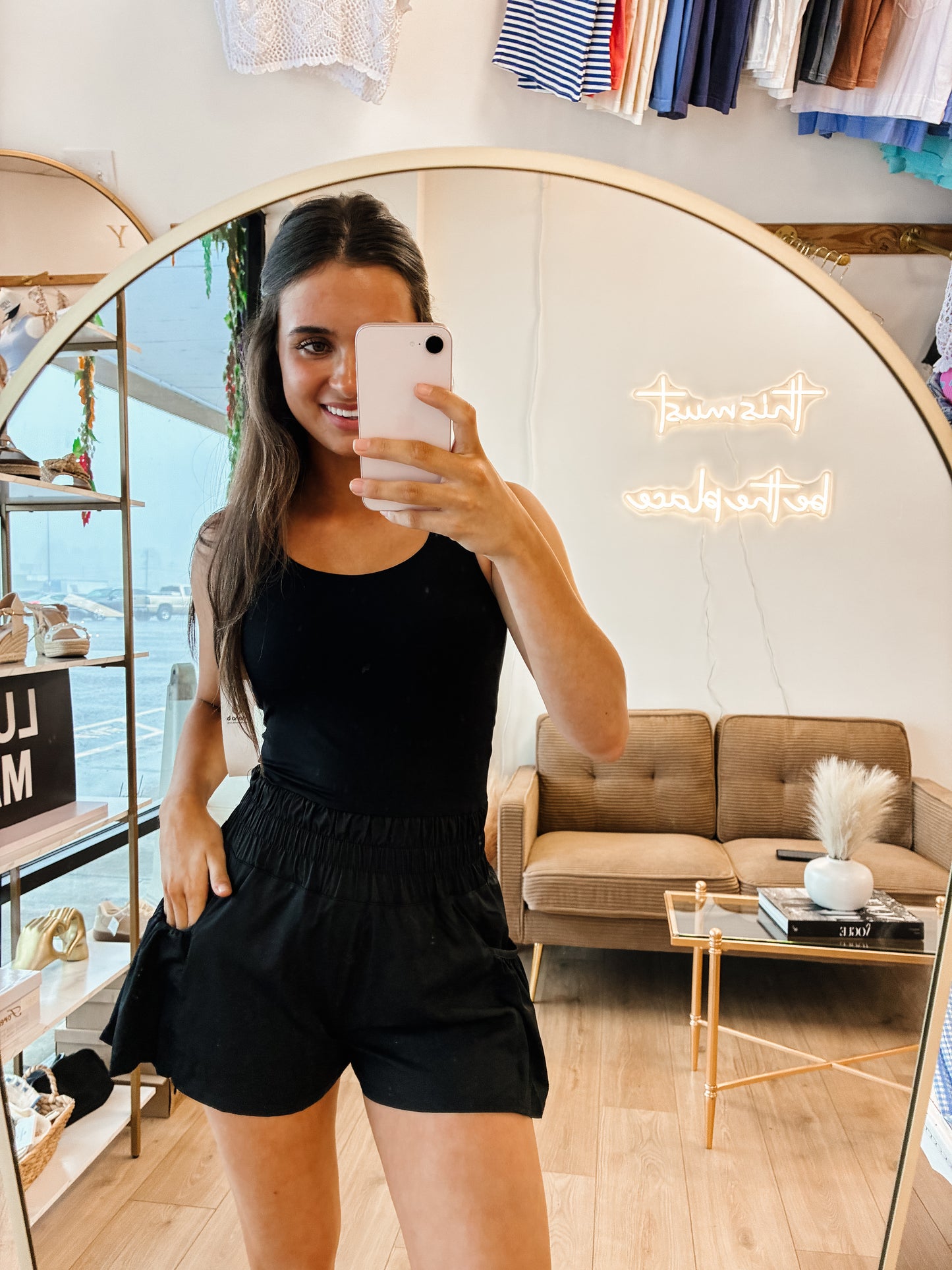 Flounce & Flow Romper: Black