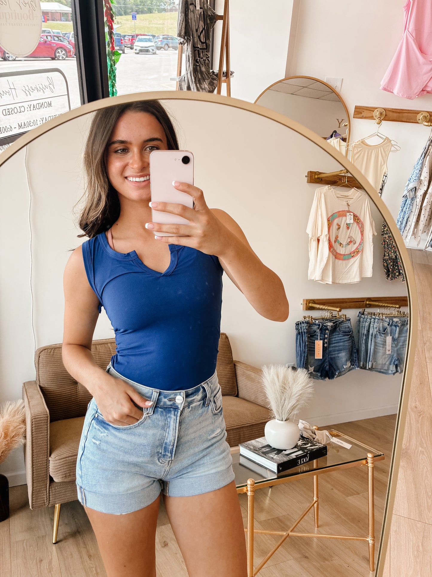 Navy V-neck Bodysuit