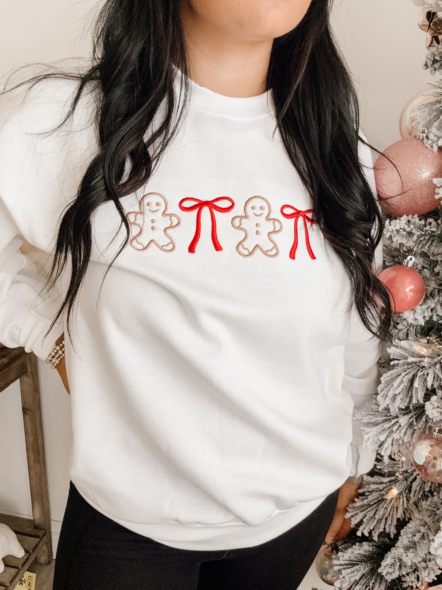 Embroidered Coquette Gingerbread Crewneck