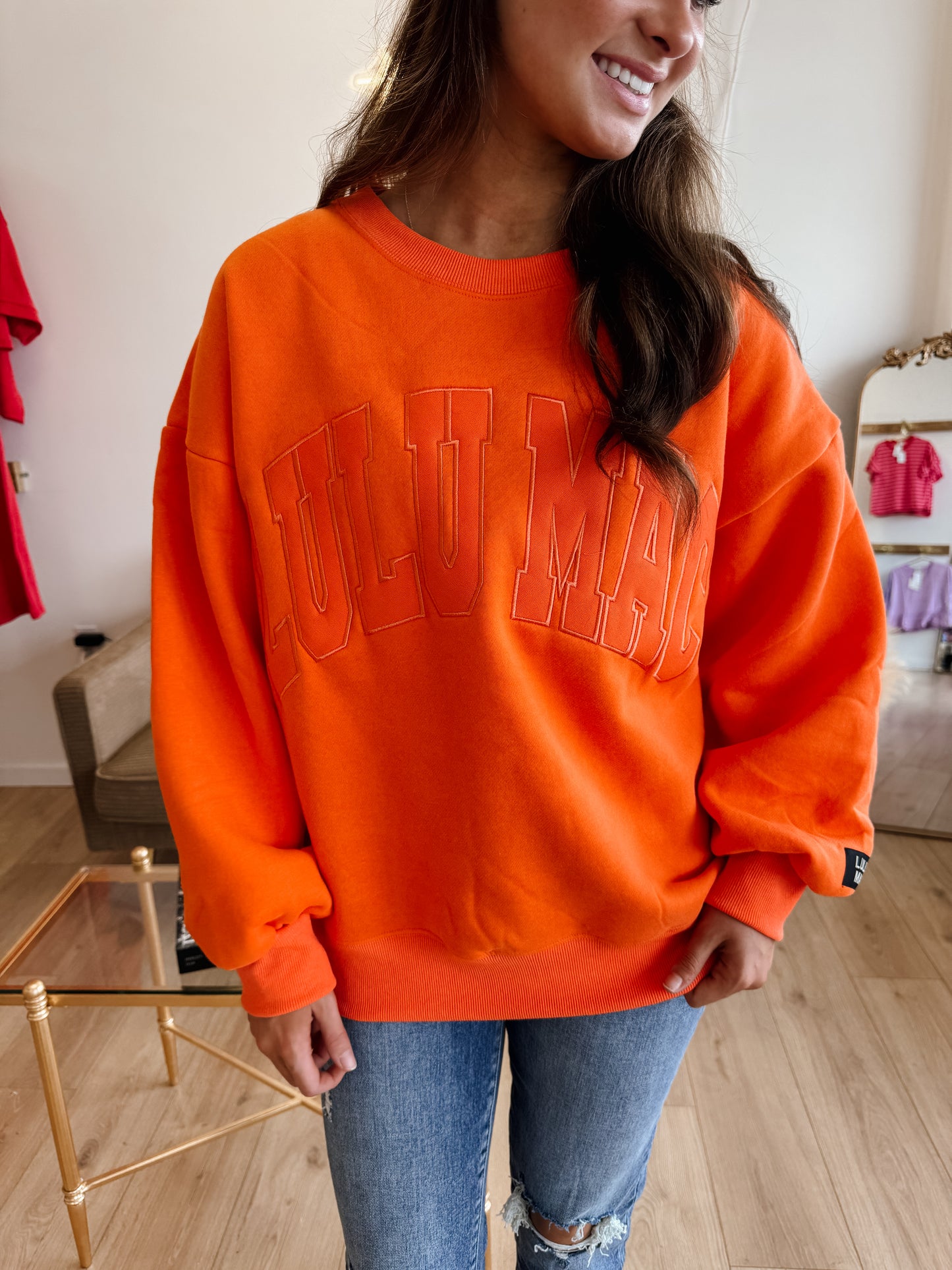 Lulu Mac Orange Mono Sweatshirt