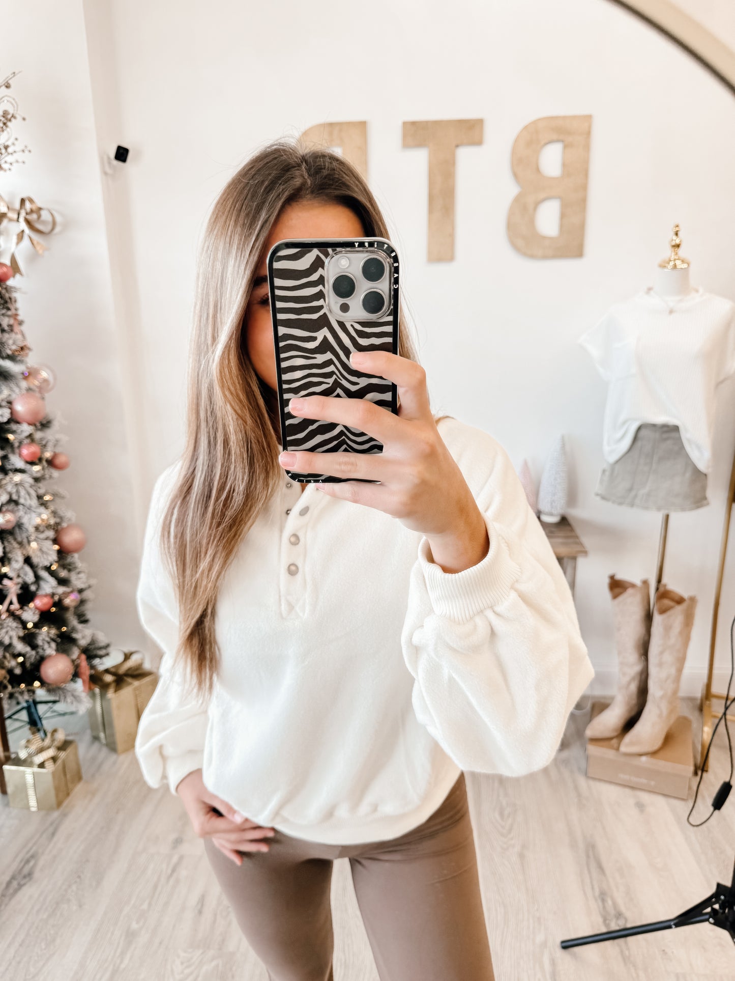 Fleece Half-placket Top