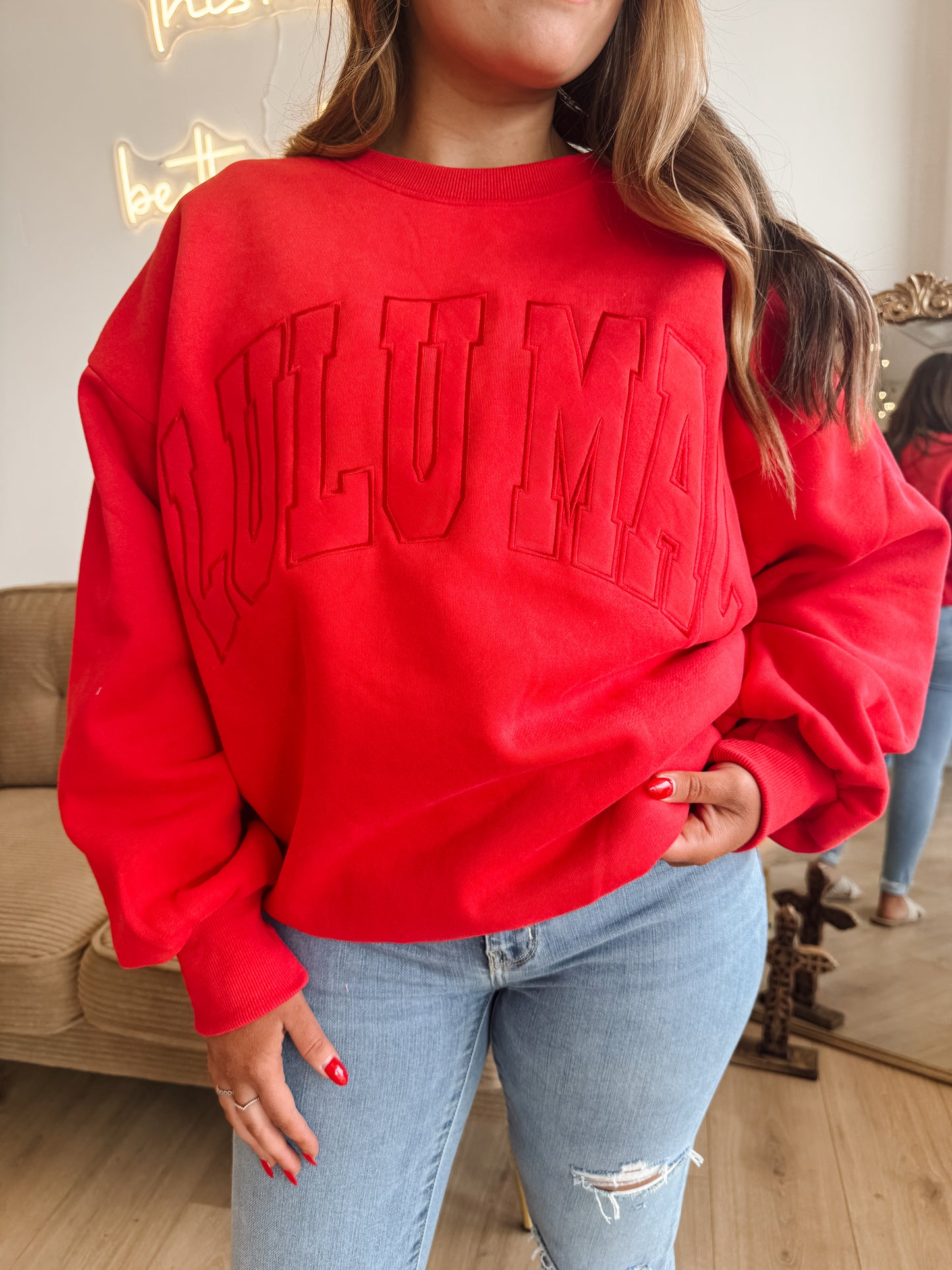 Lulu Mac Red Mono Sweatshirt