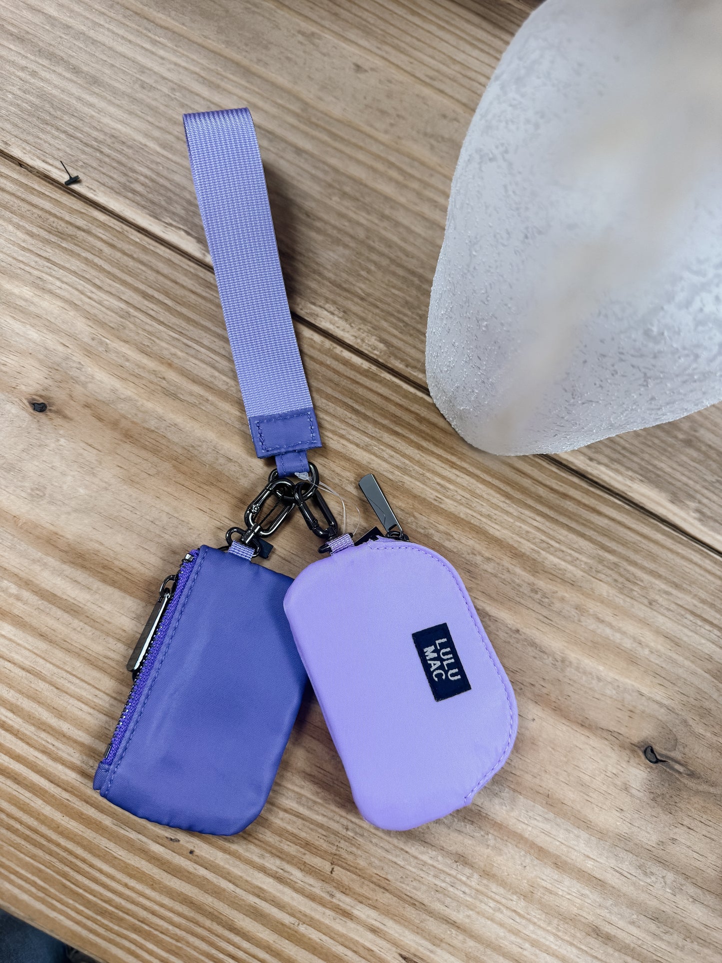LULU MAC Double Pouch Wristlet - Lavender Combo