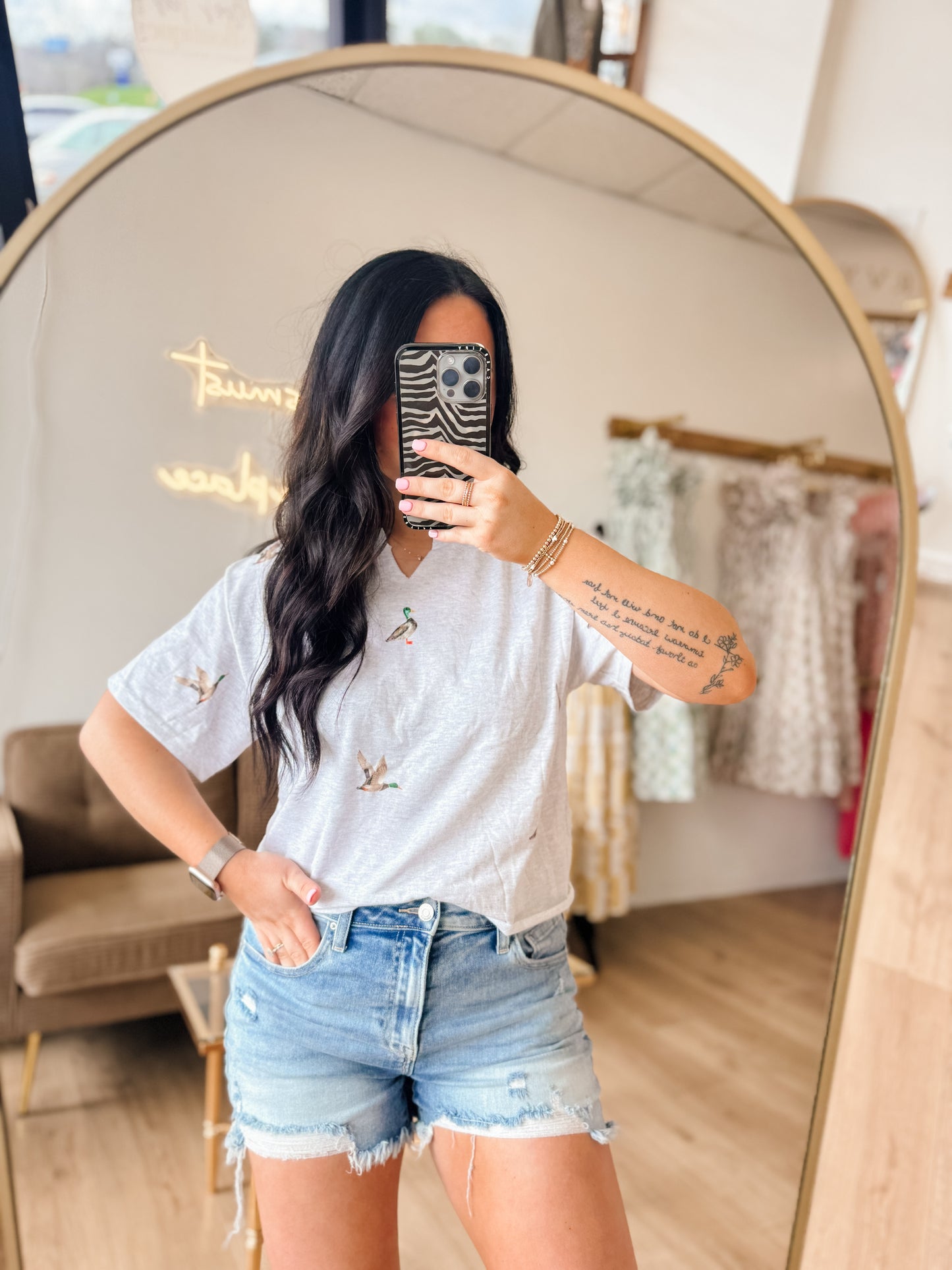 Mallard Patterned Crop Tee