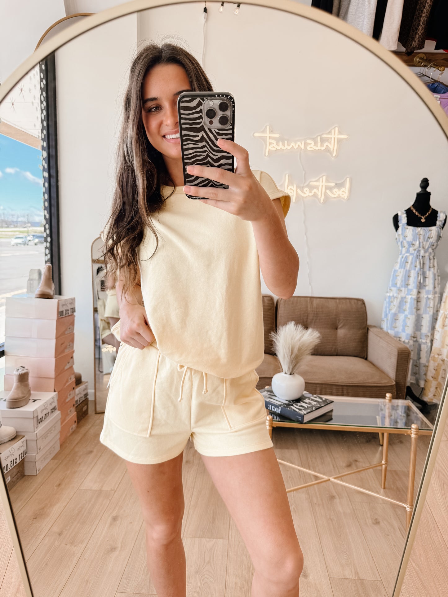 Yellow Offset French Terry Comfort Set